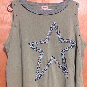 Three Bird Nest - POL Star Tunic - Small - Olive Green